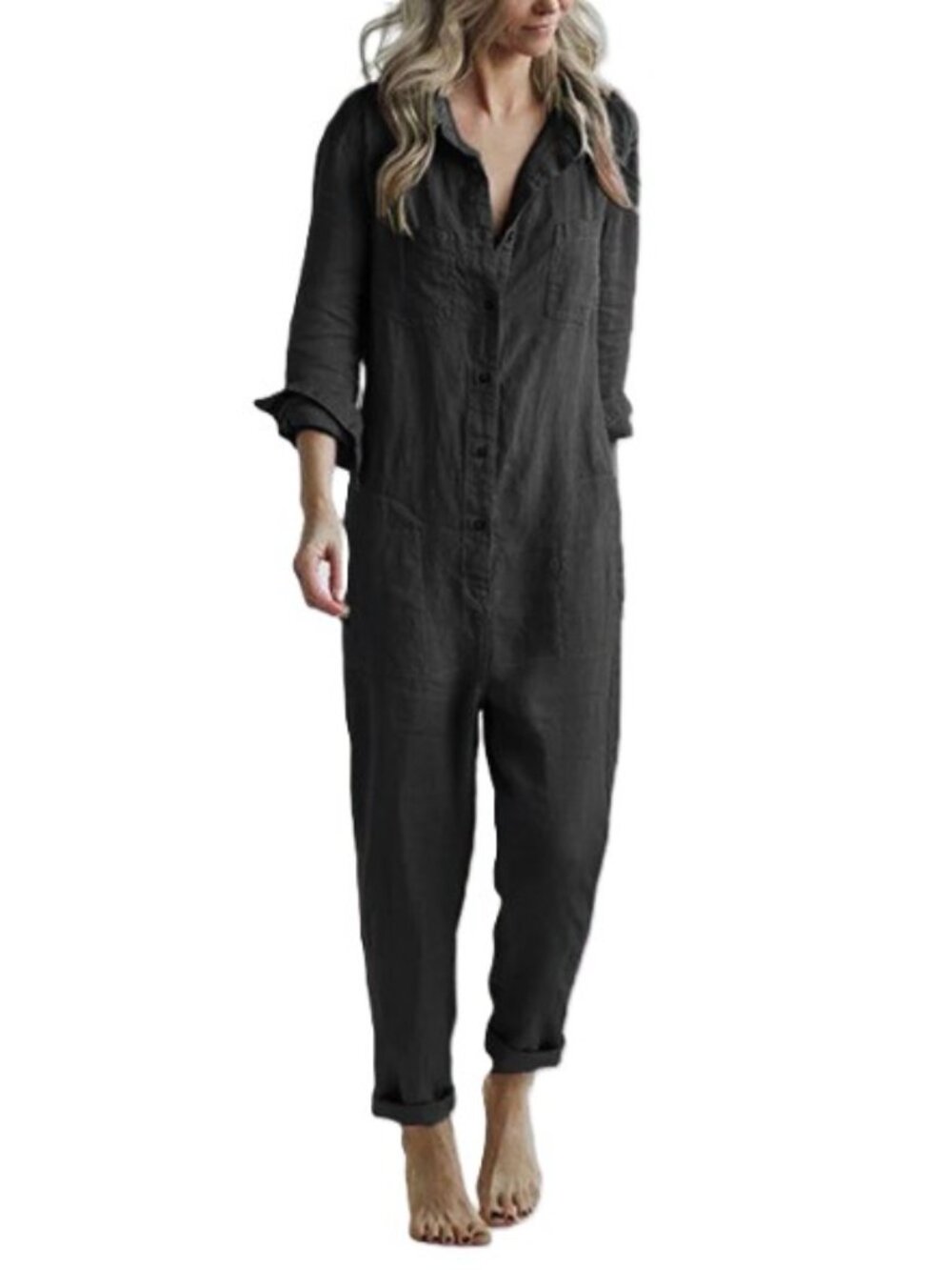 Madepants 6 Pocket Black Casual Jumpsuit Sz XL